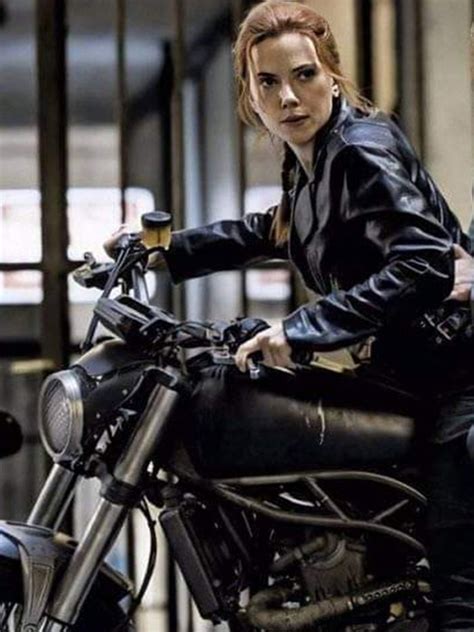 Black Widow Natasha Romanoff Motorcycle Leather Jacket