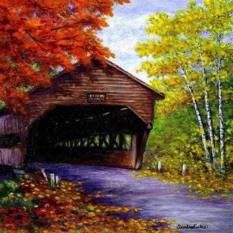 Albany Covered Bridge Painting By Sandra Estes