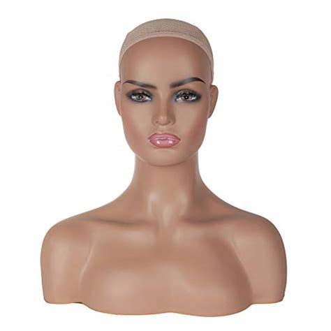 realistic female mannequin head with shoulder display manikin head bust for wigs makeup beauty