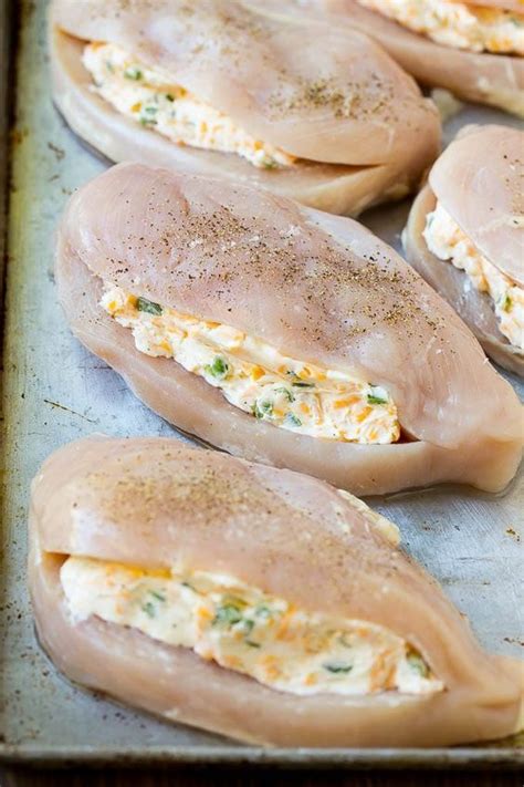 Chicken Breasts Filled With Cream Cheese Cheddar Cheese And Jalapenos