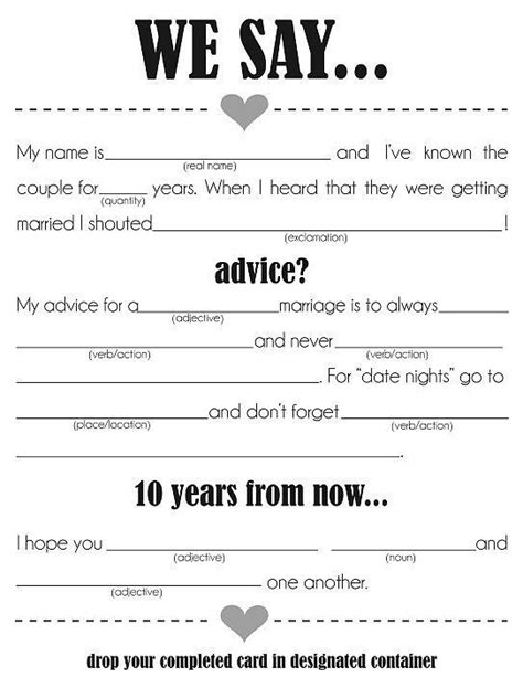 A fun way to liven up your wedding reception, have each table read a man lib about you before going to the buffet line. 14 Free, Fun, and Printable Wedding Mad Libs | Wedding ...