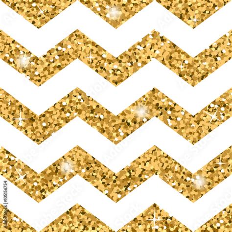 Zigzag Seamless Pattern Gold Glitter And White Template Abstract