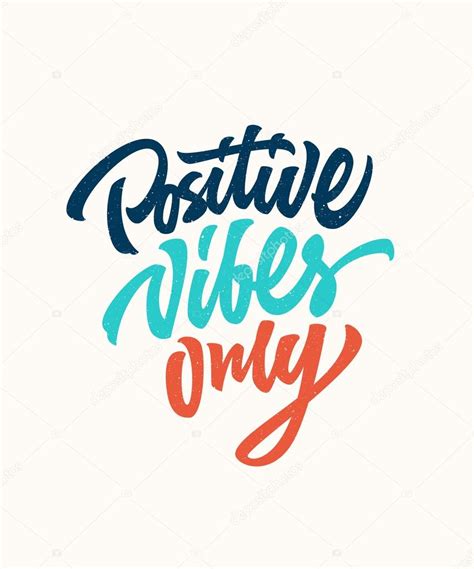 Positive Vibes Only Custom Lettering — Stock Vector