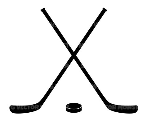 Crossed Hockey Sticks And Puck Svg Vector Cut File For Etsy