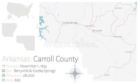 Map Of Corrall County In Arkansas Large And Detailed Map Of Carroll