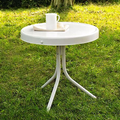 Retro Metal Side Table White D Co1011a Wh