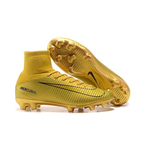 Nuevo Botas De Futbol Nike Mercurial Superfly V Fg Oro Cr7