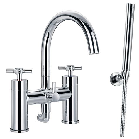 xl 2 hole deck mounted bath and shower mixer with shower set flova brassware