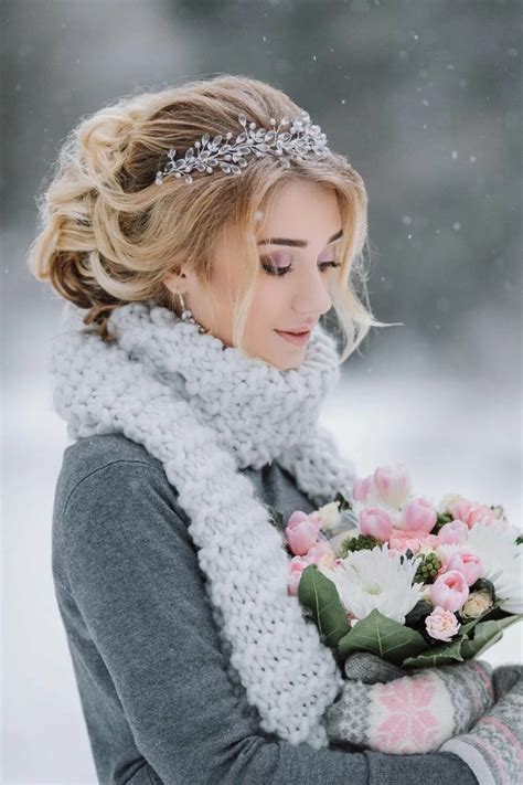 Зимний образ невесты 73 фото