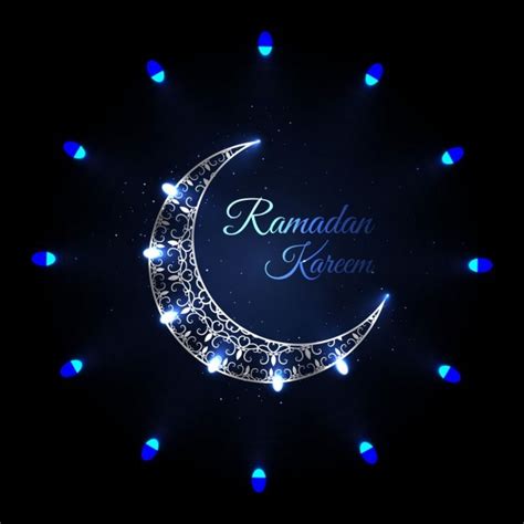 Ramadan Background With Blue Moon Vector Free Download