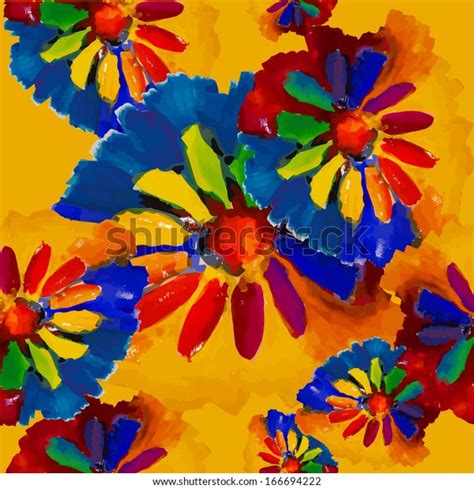 Seamless Colorful Rainbow Watercolor Flower Background Stock