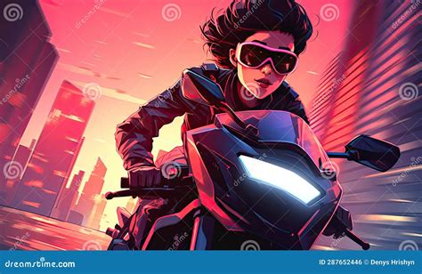 Photo Of A Man Riding On The Back Of A Motorcycle Stock Illustration