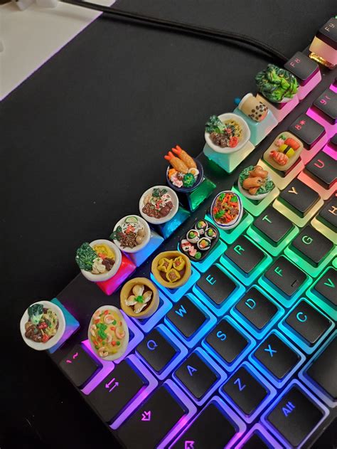 Handmade Cute Food Key Caps Pbt R4 Keycaps Made For Cherry Mechanical