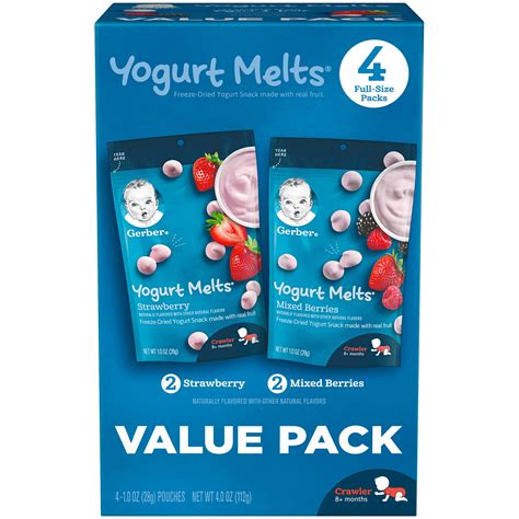 Gerber Yogurt Melts Freeze Dried Yogurt Snacks Value Pack Strawberry