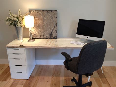 Upcycled Desk Made From Salvaged Doorresting On Drawers And Metal Legs