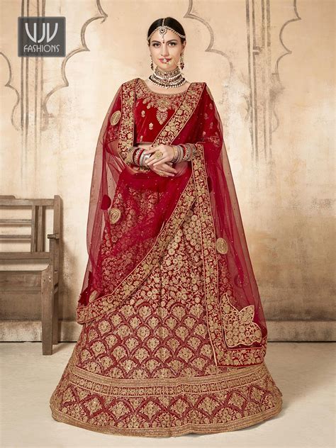 Beautiful Red Color Velvet Designer Lehenga Choli | Designer bridal lehenga choli, Designer ...