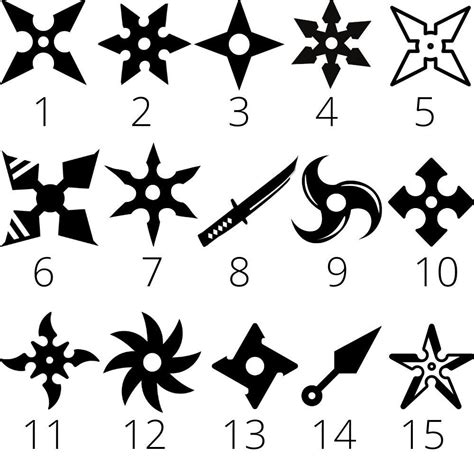 15 Ninja Throwing Star Designs Digital Download Bundle Svg Png