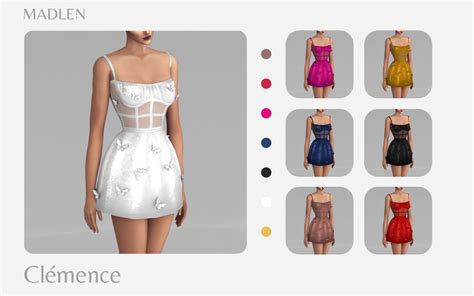 Madlen — Madlen Clemence Dress Sparkly Mini Dress With Sims 4