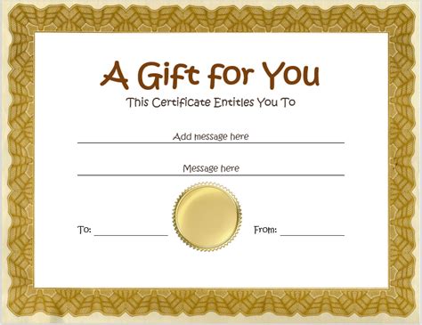 Gift Certificate Template Word Templates