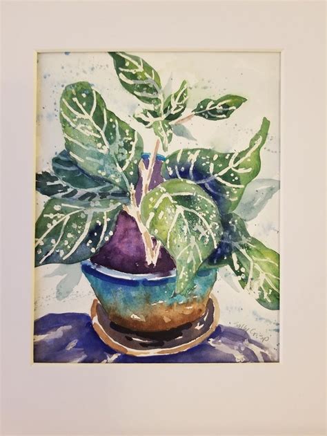 Original Watercolor Plant Art Original Houseplant Painting Etsy