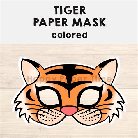 Tiger Paper Mask Printable Jungle Asian Animal Craft Activity Template