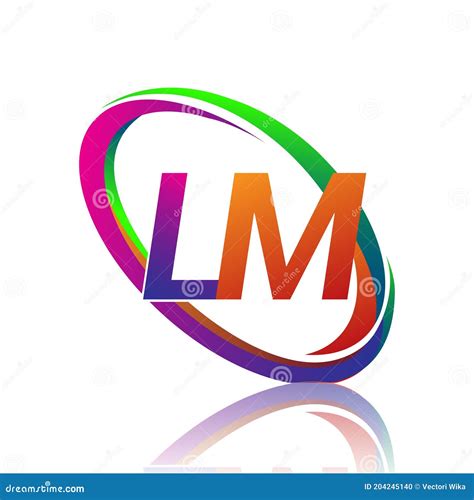 Letter Lm Logotype Design For Company Name Colorful Swoosh Vector Logo