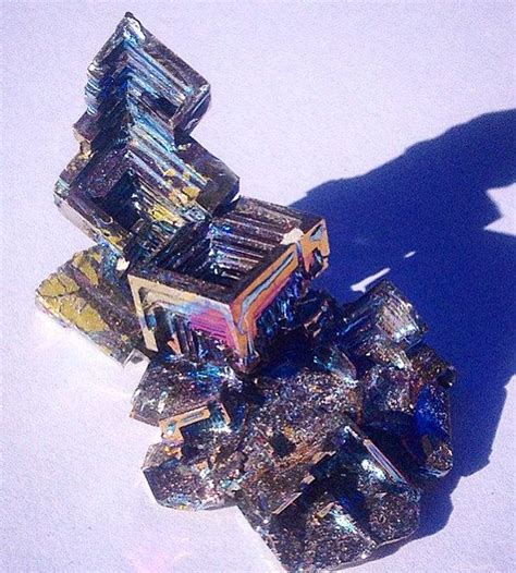 Bismuth Iridescent Hoppered Cubic Lab Grown Crystal Cluster Manmade