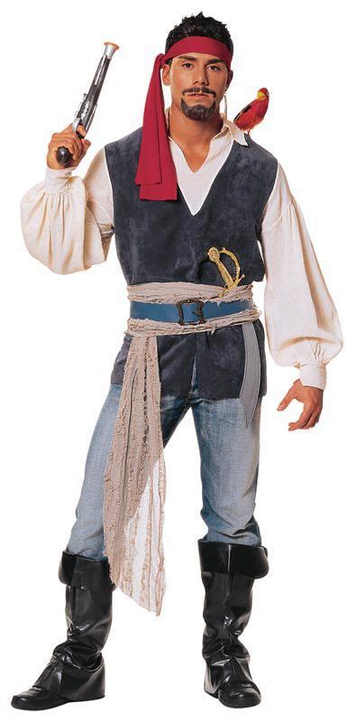 Male Pirate With Blue Jeans Adult Pirate Costume Pirate Costume Men