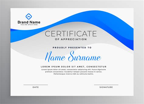 Modern Blue Professional Certificate Template Download Free Vector