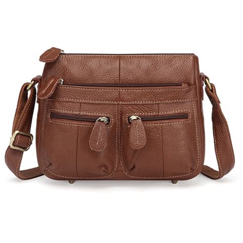 Multi Pockets Vintage Genuine Leather Bag Female Small Women Handbags
