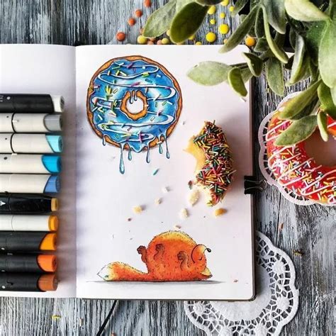 идеи для рисунков маркерами 7 тыс изображений найдено в Яндекс Картинках Рисунки Рисунки еды