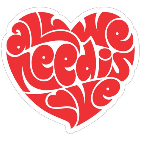 All We Need Is Love Hippie Sticker