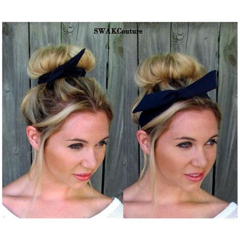 Bun Wire Wrap Navy Blue Flex Headband Hair Accessory For Buns Ponytail
