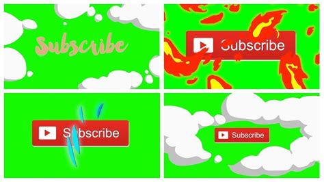 Animated Youtube Subscribe Button Green Screen Pack Free