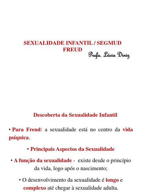 Sexualidade Infantil Segmud Freud Psicologia Ii Pdf Sigmund Freud Complexo De Édipo