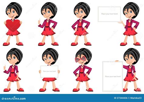 Vector Girls Cartoon Characters Royalty Free Stock Image Image 27344436