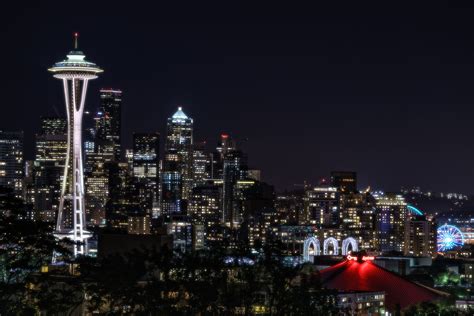 Seattle Space Needle And Skyline Glow At Night Jasonian Photography