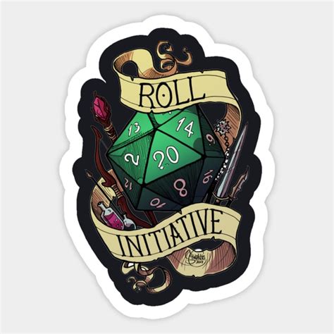 Roll Initiative Roll Initiative Sticker Teepublic