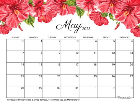 May 2023 And 2024 Calendar Free Printable With Holidays