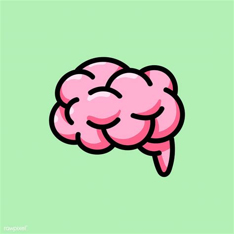 Pink Human Brain Icon Illustration Premium Image By