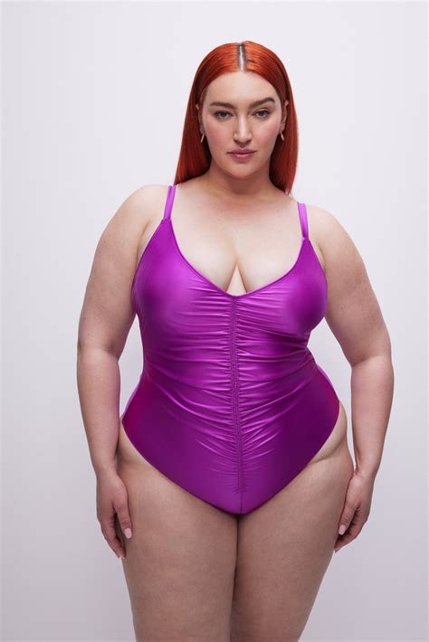 always ruched one piece swimsuit brightorchid001 good american