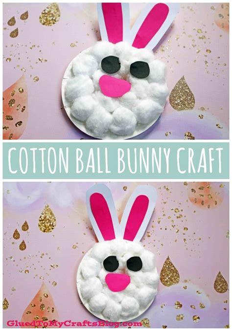 Paper Plate And Cotton Ball Bunny Easter Bunny Crafts Easter Crafts