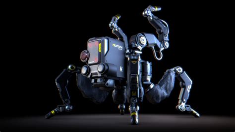 Artstation Real Time Cyberpunk 2077 Militech Robot