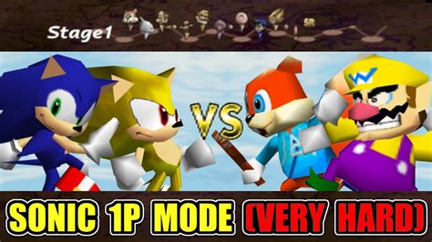 Remix 1p Mode With Sonic In Smash Remix Super Smash Bros 64 Mod