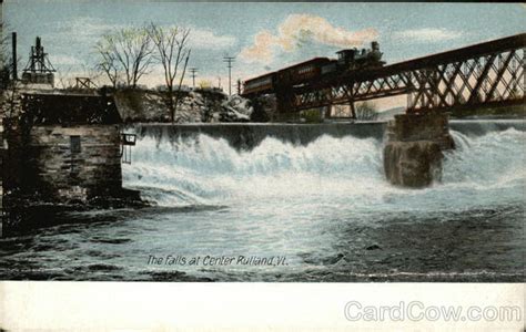 The Falls At Center Rutland Vt Postcard