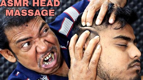 Head Massage And Scalp Scratching By Asim Barber Forehead Tapping Neck Crack Hair Cracking