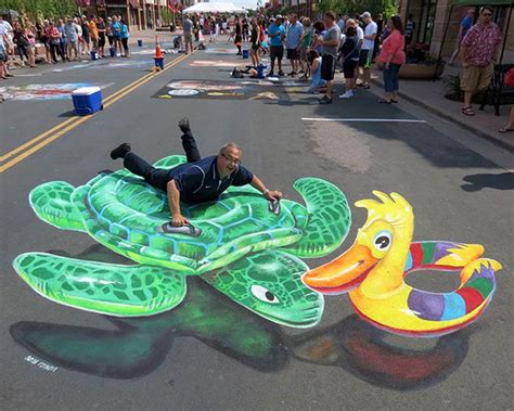 Sundance Squares Plaza Palooza Features Live Music 3d Chalk Art