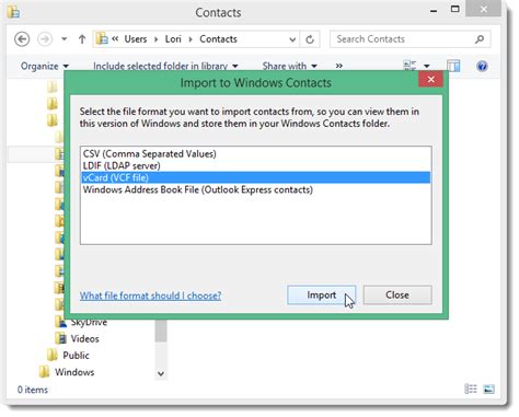 How To Import Contacts Into And Export Contacts From The Windows