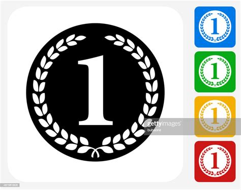 1st Place Medal Icon Flat Graphic Design Stockillustraties Getty Images