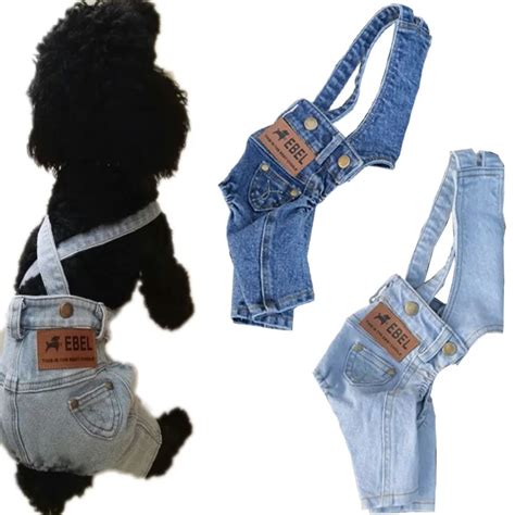Denim Jumpsuit For Dogs Puppy Costumes Denim Overalls French Bulldog